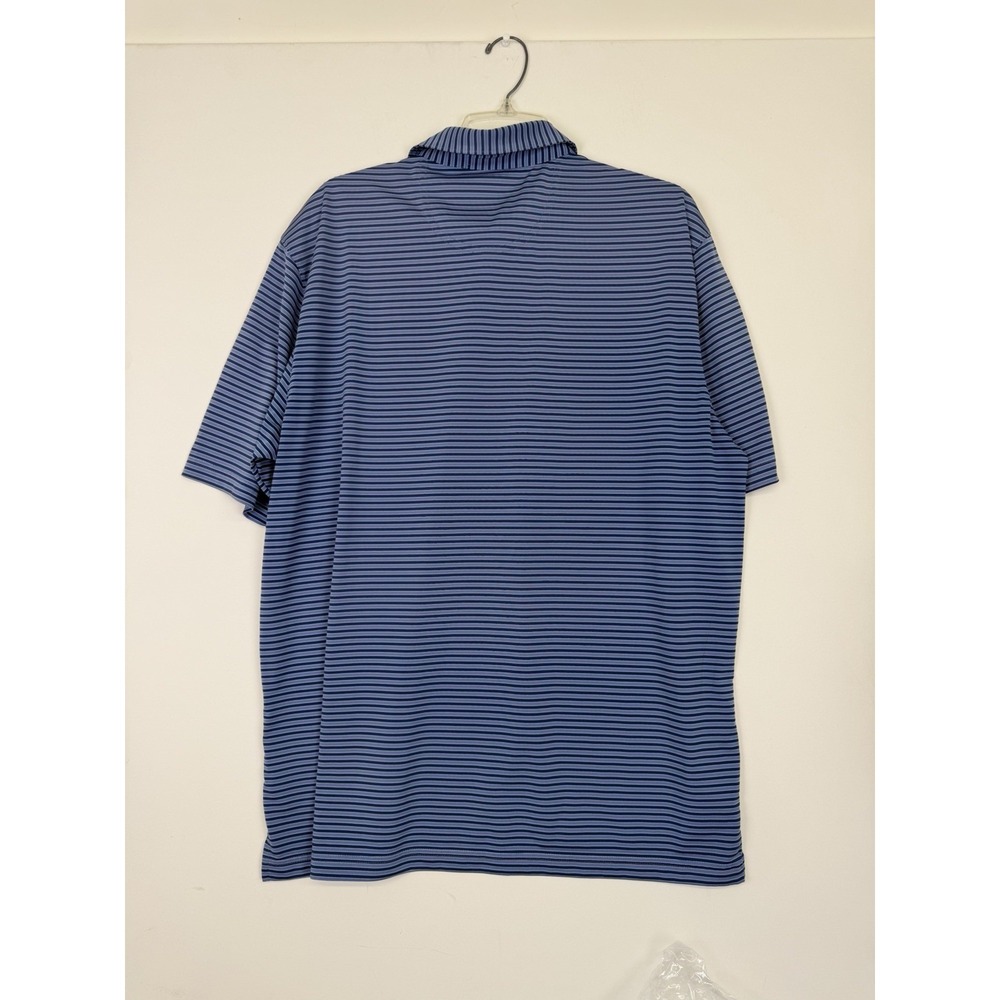 Greg Norman Polo Shirt Mens XL Blue Stripe PlayDry Golf Performance Stretch - Picture 7 of 7